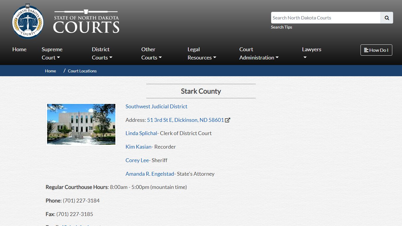 North Dakota Court System - Stark County - North Dakota Supreme Court